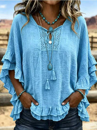 Women's Solid Color Casual Long Sleeve Blouse