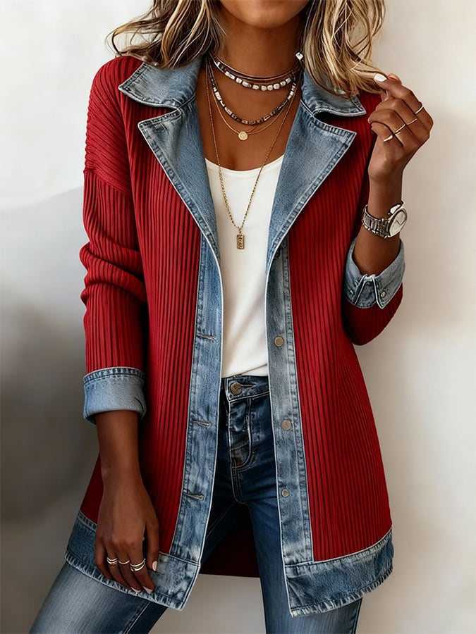 Women's Fashion Color-block Jacket