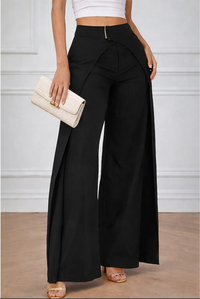 Women's New Fashion High Waist Casual Wide Leg Pants