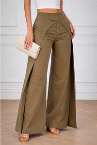 Women's New Fashion High Waist Casual Wide Leg Pants