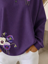 Women's Casual Crew-Neck Ombré Print Pullover Sweatshirt