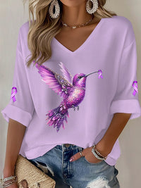 Women's Hummingbird Print Casual Top