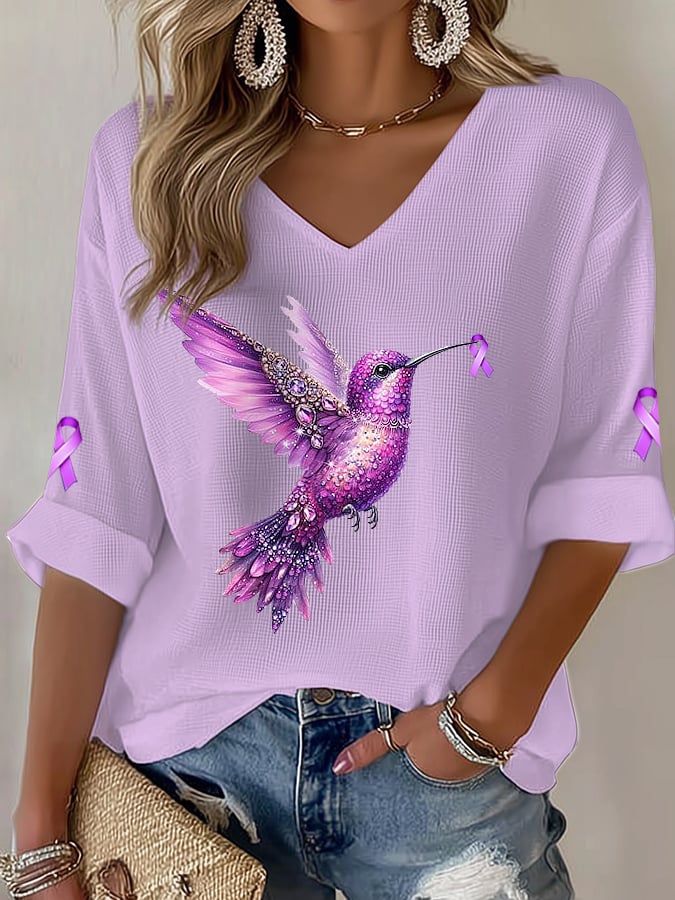 Women's Hummingbird Print Casual Top