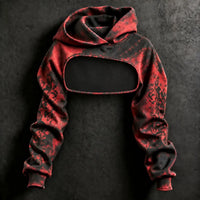 Women's Retro Halloween Emoji Tie-dye Print Hoodie Two-piece Set