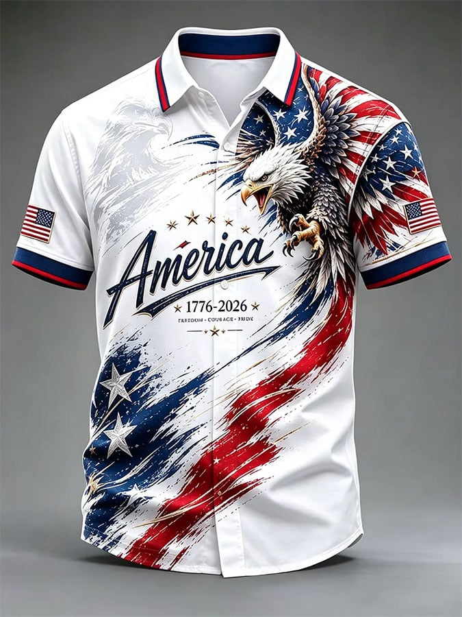 Men's Print Fashionable Resort Casual Pocket Shirt