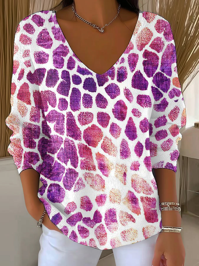 Women's Alzheimer's Purple Art Print Drop Shoulder Sweater