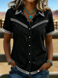 Women's Boho Style Button Shirt