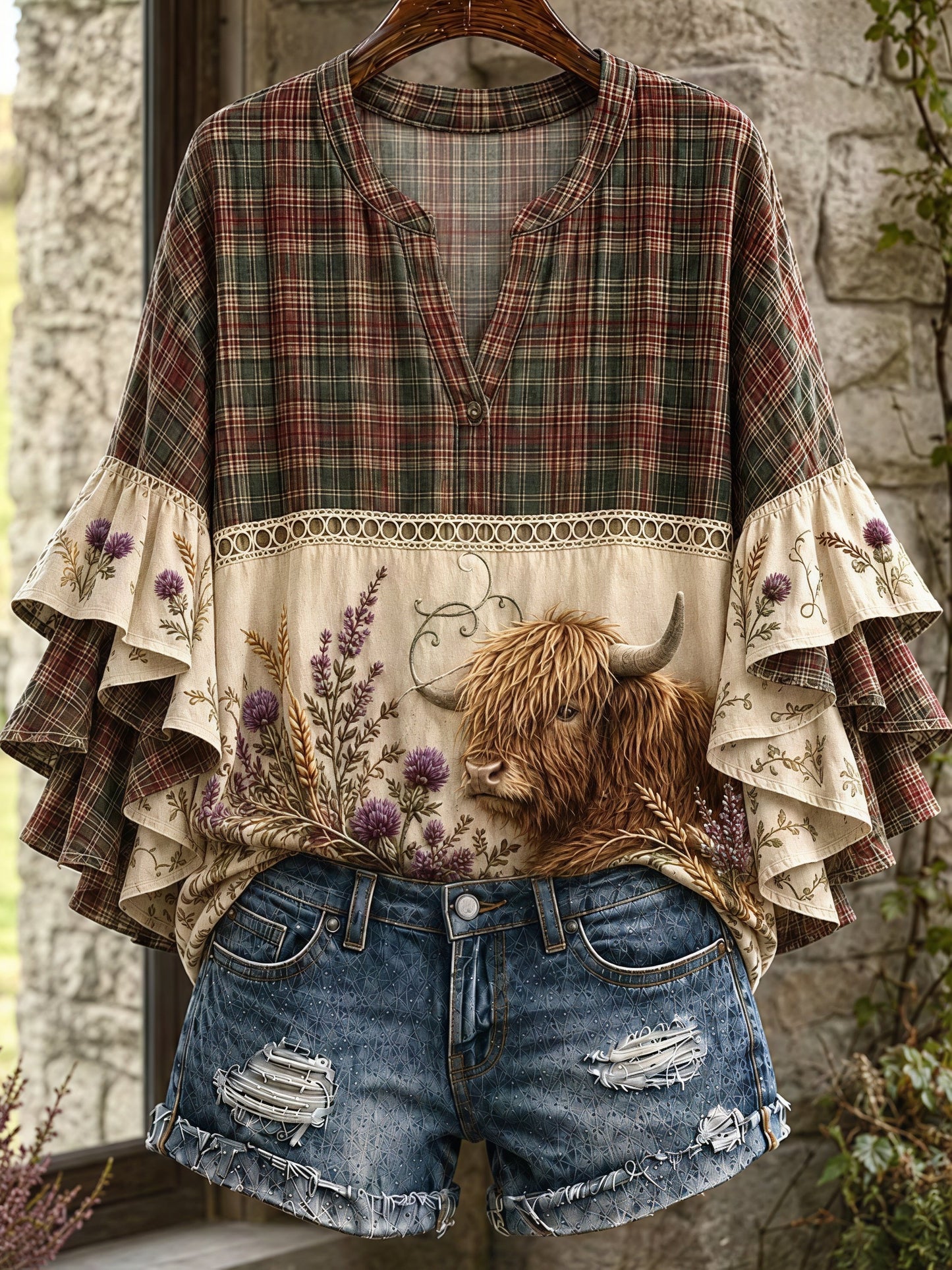 Women's Autumn Harvest Print Shirt