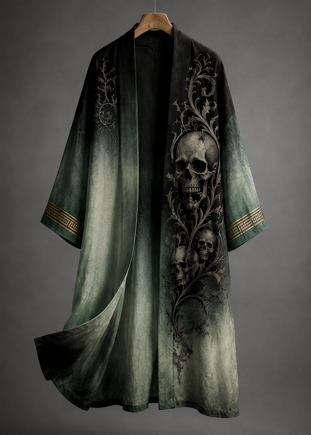 Gothic Skull Art Casual Long Sleeve Cardigan