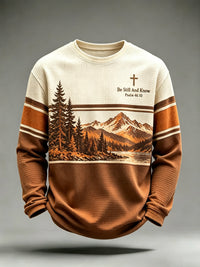 Men's Be Still And Know Psalm 46:10 Printed Waffle-Knit Top