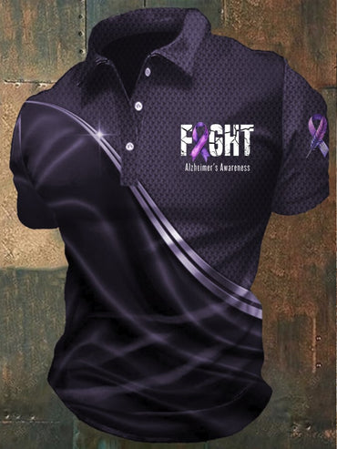 Men's Alzheimer's awareness polo