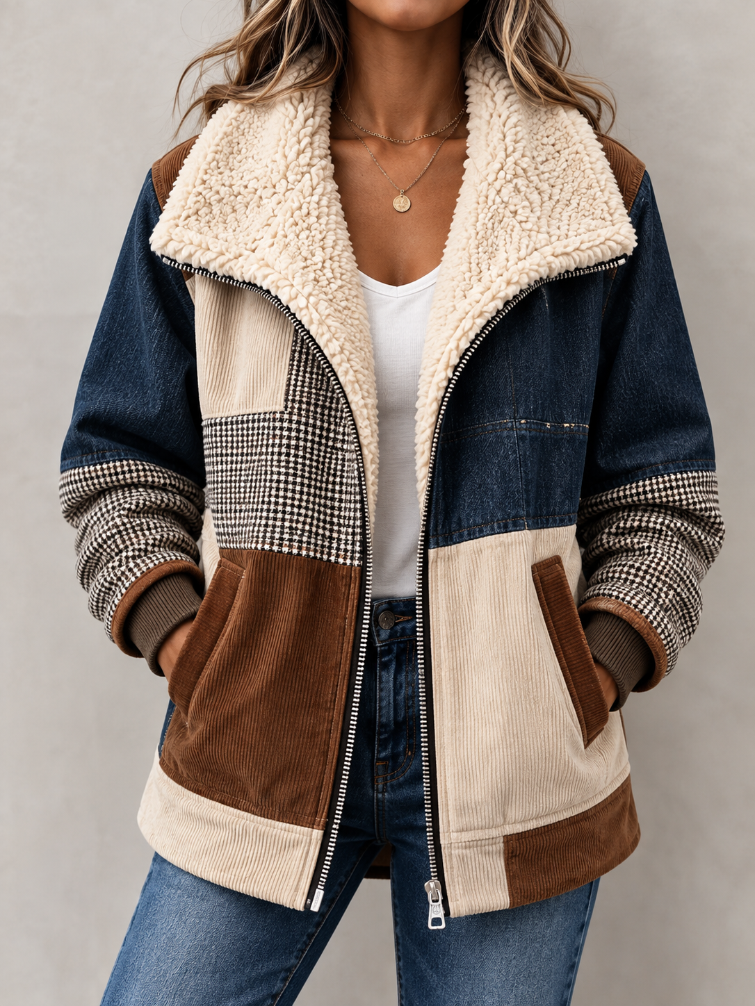 Casual Fashion Long Sleeve Zipper Coat