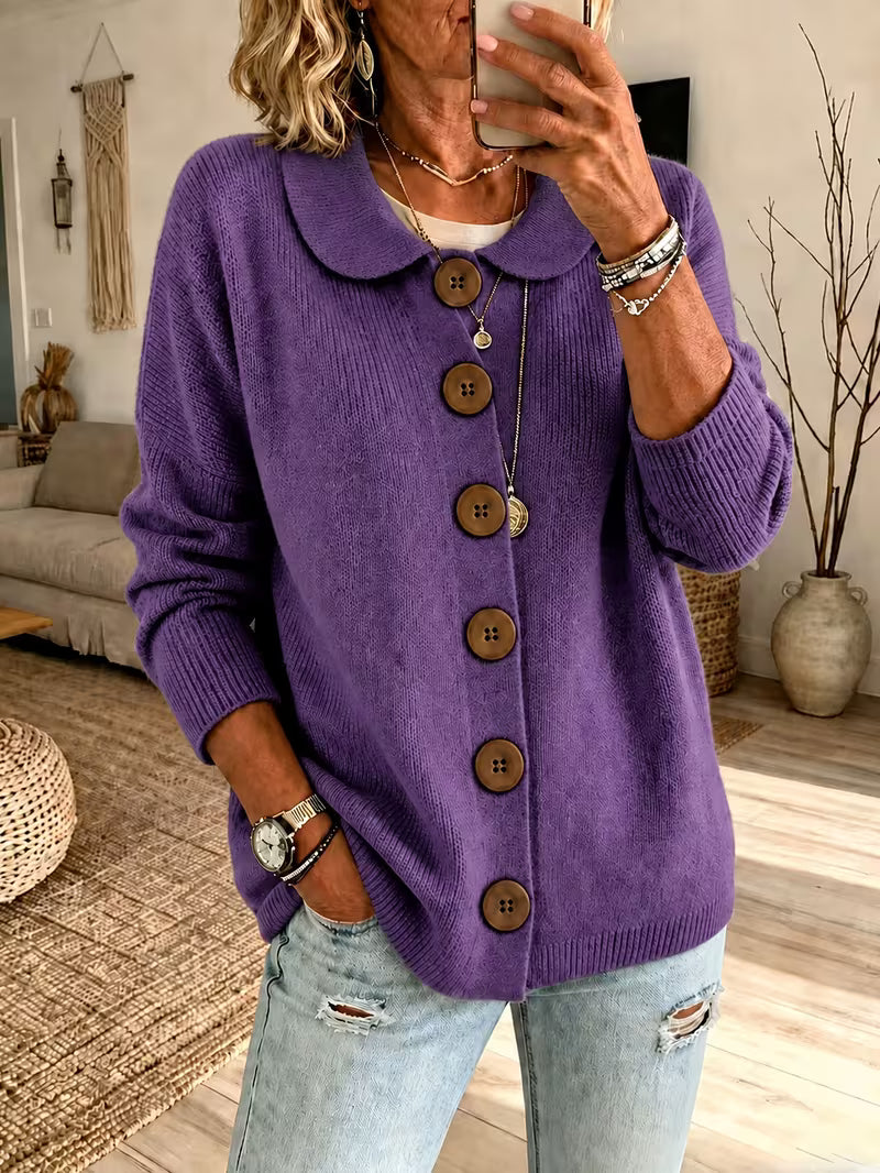 Solid Color Casual Long Sleeve Button Cardigan Coat
