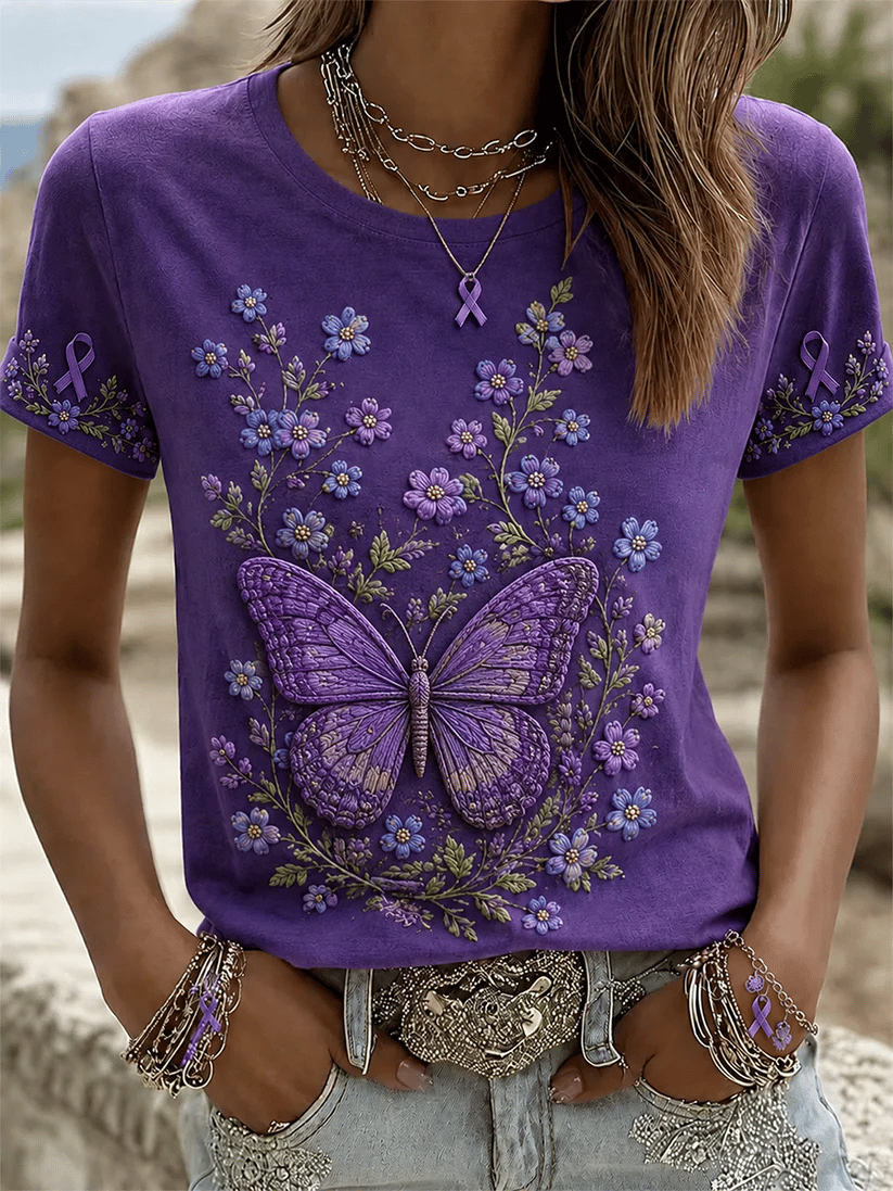 Women's Casual Alzheimer's Awareness Print Top