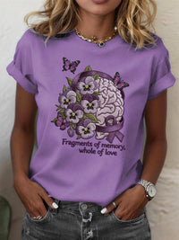 Women's Alzheimer's Awareness Crew Neck Short-Sleeve T-Shirt