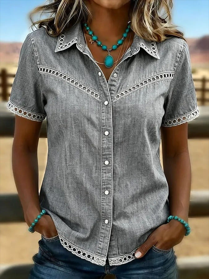 Women's Boho Style Button Shirt