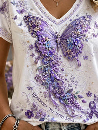 Women's Casual Alzheimer's Awareness Print Top