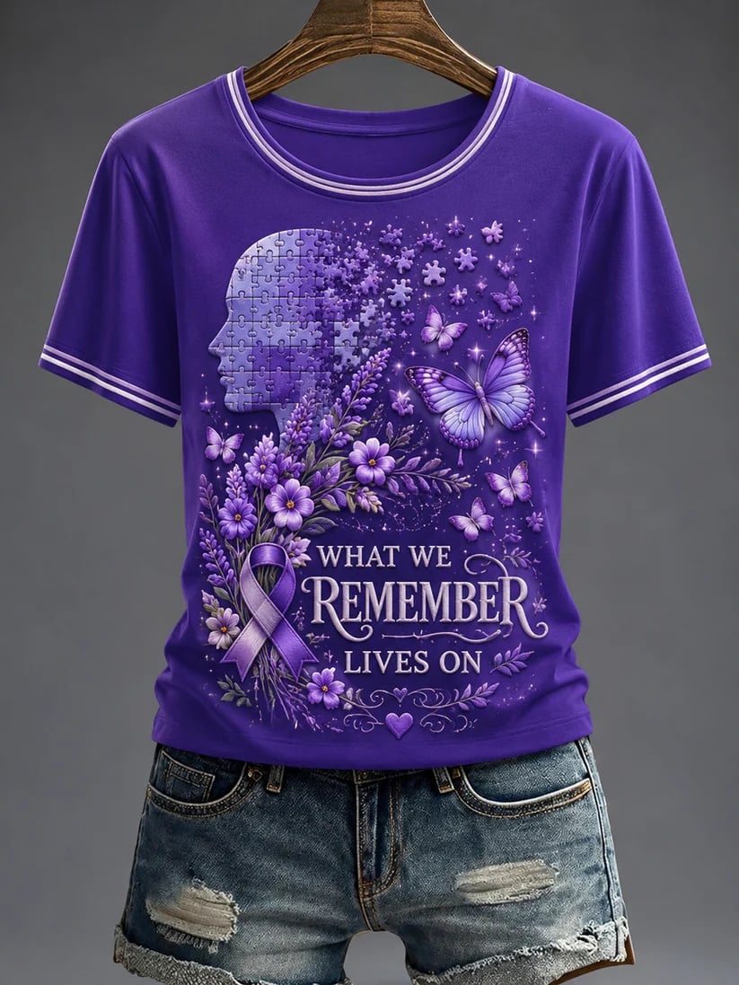 Women's Alzheimer's Awareness Graphic Print T-Shirt