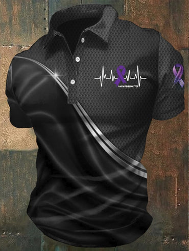 Men's Alzheimer's awareness polo