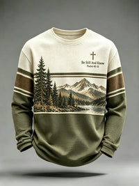 Men's Be Still And Know Psalm 46:10 Printed Waffle-Knit Top