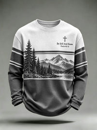 Men's Be Still And Know Psalm 46:10 Printed Waffle-Knit Top