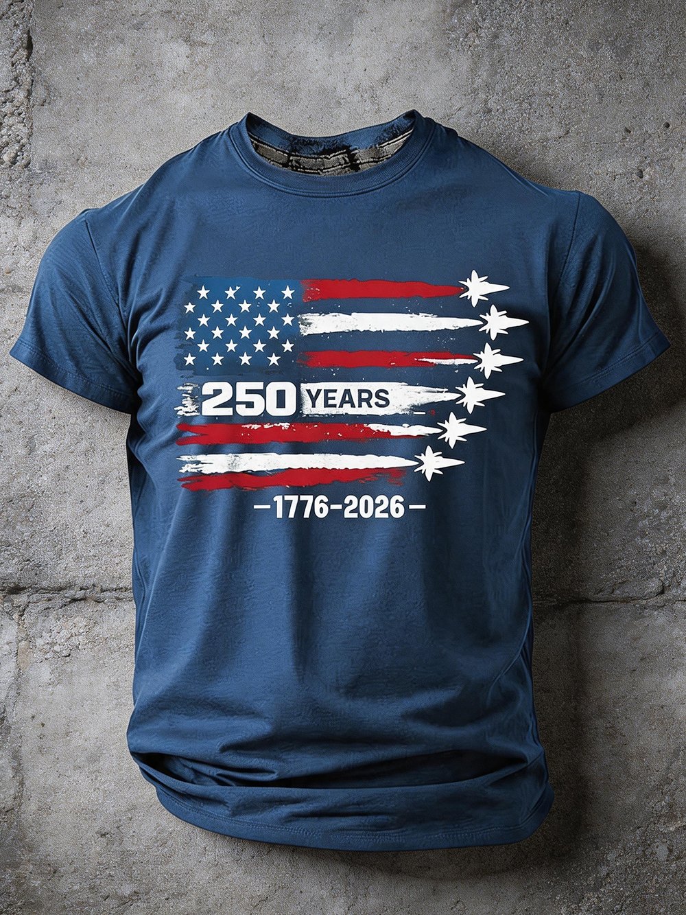 Men's 250 Years 1776 2026 Fighter Jets American Flag Patriotic 250th Anniversary Military Air Force Graphic T Shirt
