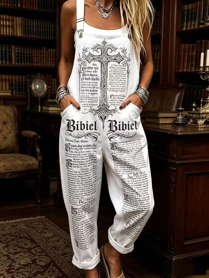 Women's Faith Art Print Retro Jumpsuit