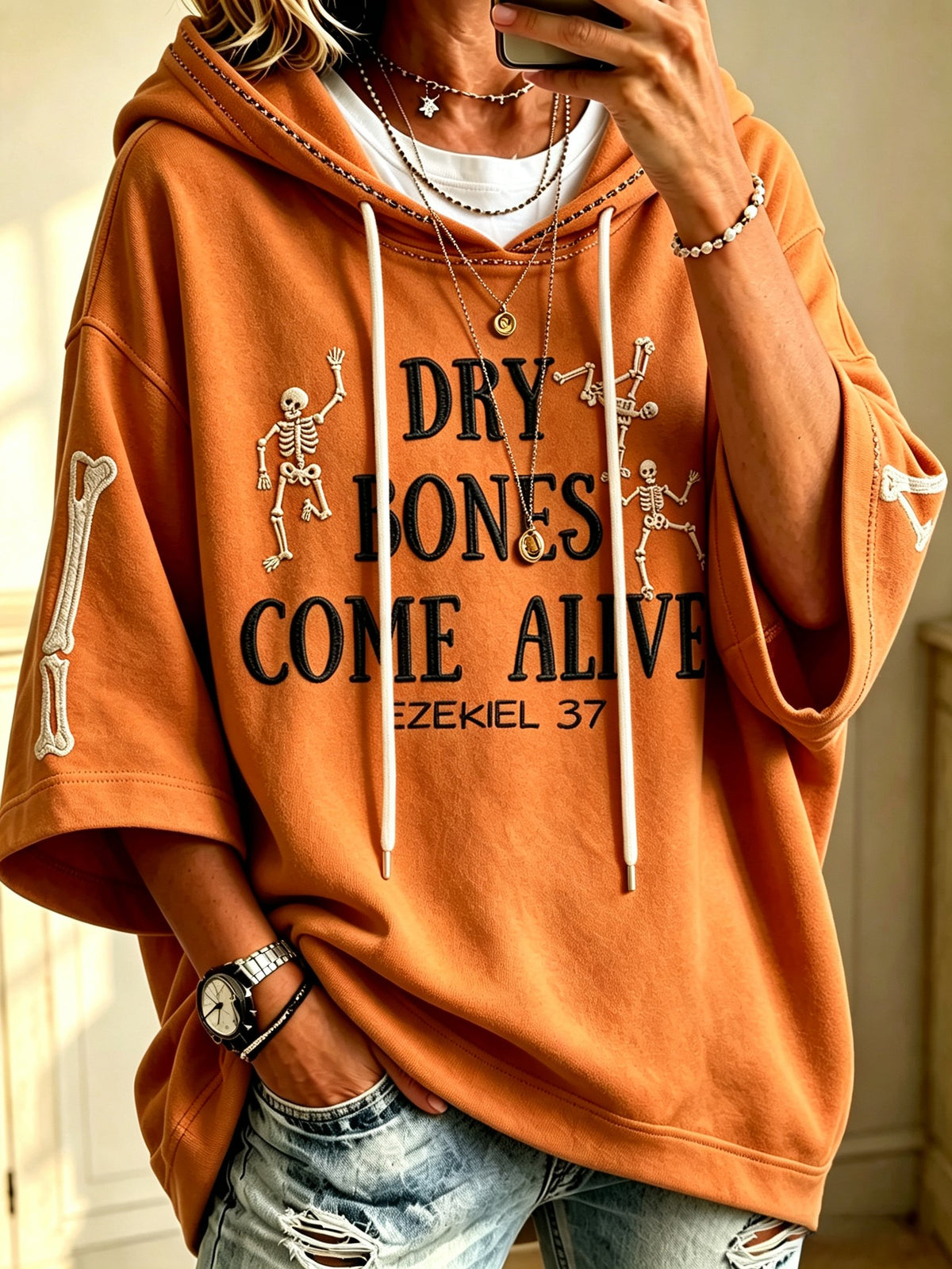 Women's Casual Printed Hooded Sweatshirt