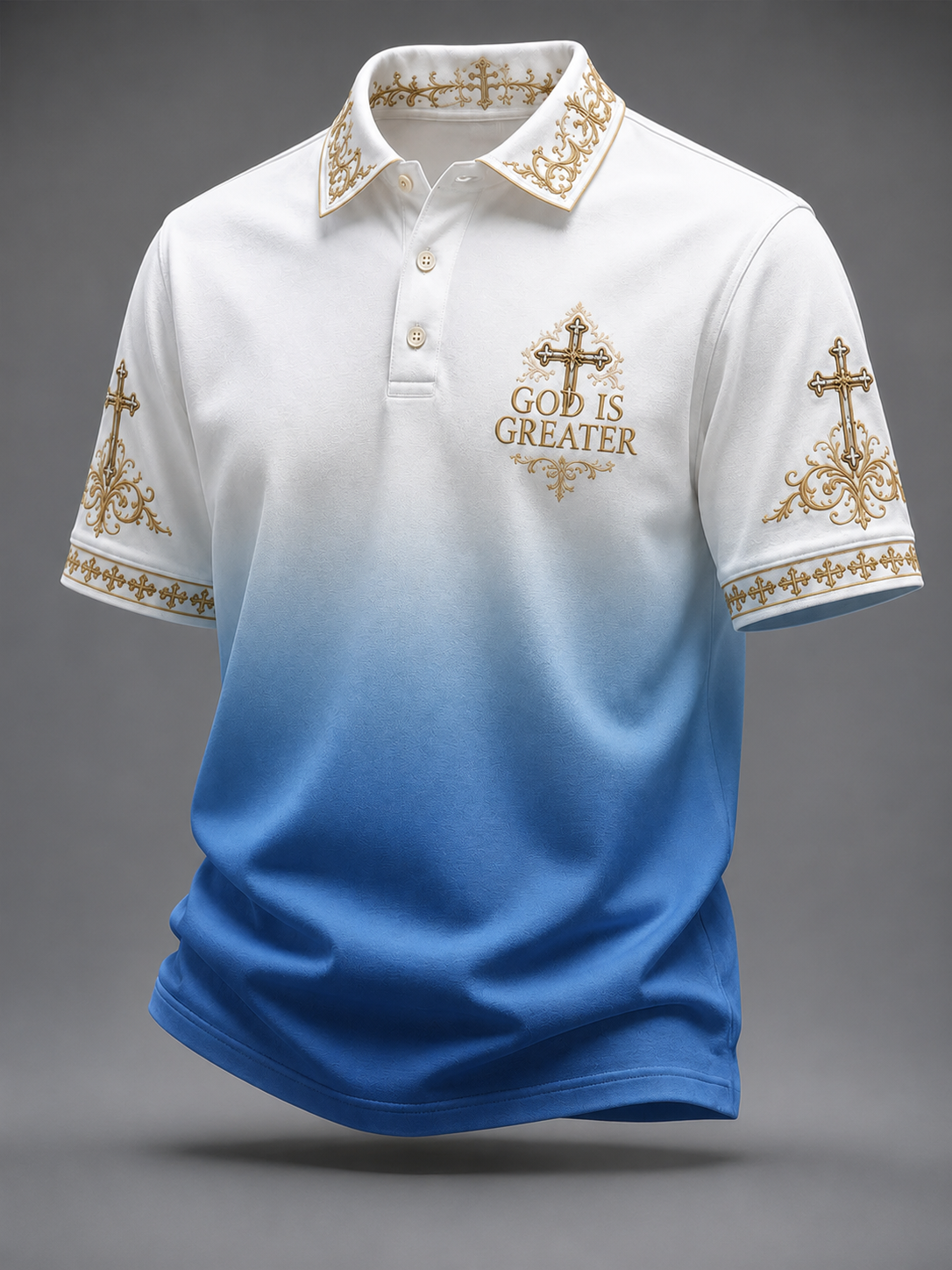 Men's 'God Is Greater' Print Casual Shirt