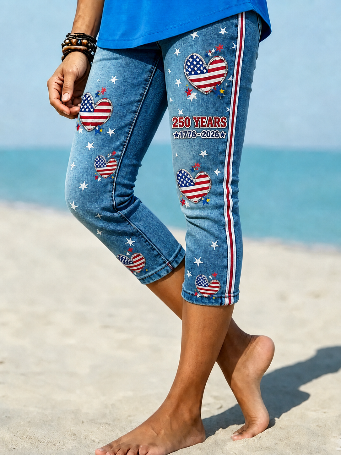 Women'S Casual Printed Leggings For The 250Th Anniversary Of The Founding Of The United States