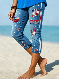 Women'S Casual Printed Leggings For The 250Th Anniversary Of The Founding Of The United States