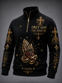 Faith Art Print Long Sleeve Zipper Sweatshirt