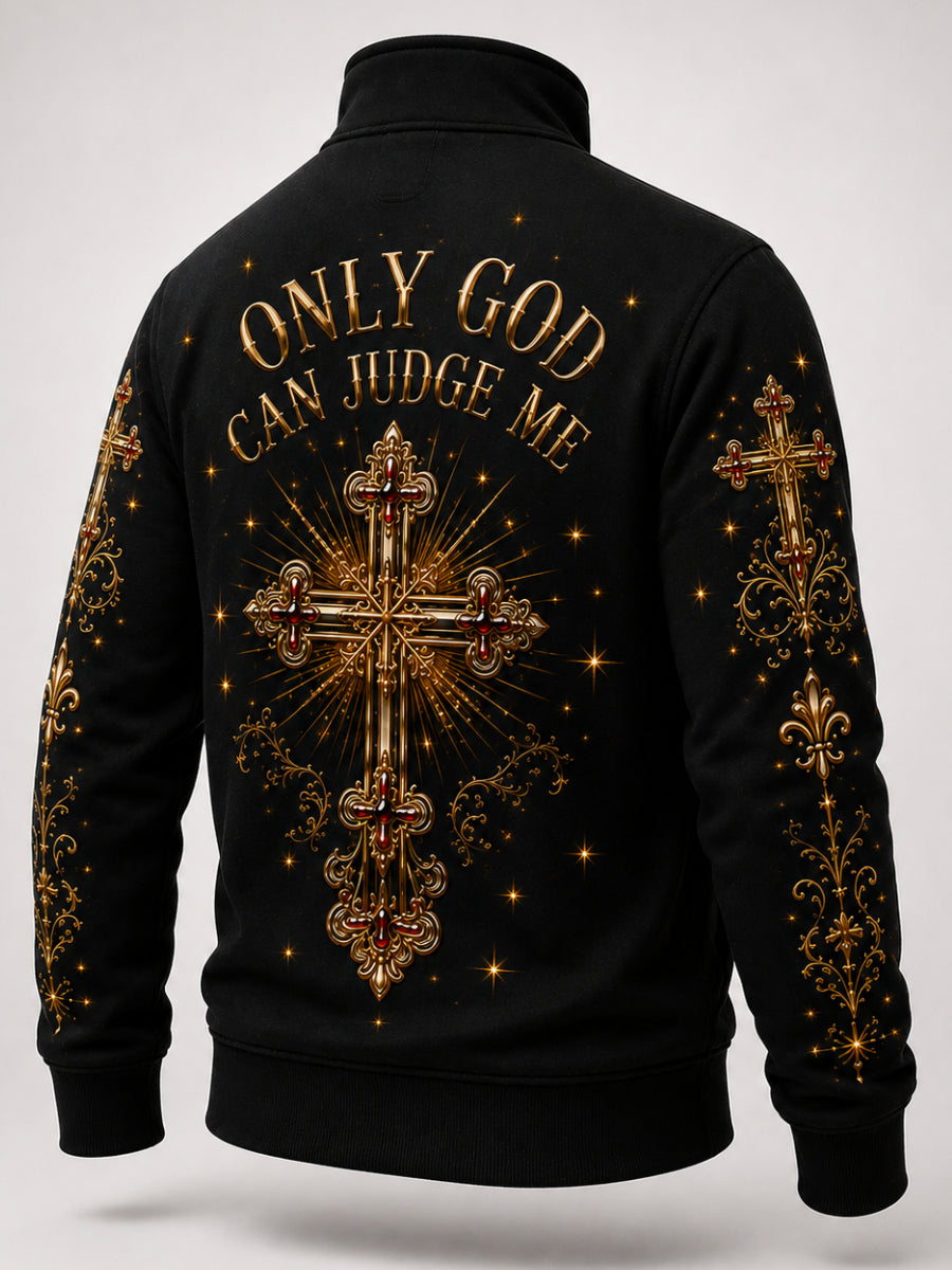 Faith Art Print Long Sleeve Zipper Sweatshirt