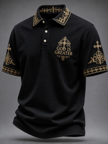 Men's 'God Is Greater' Print Casual Shirt