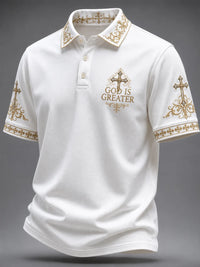 Men's 'God Is Greater' Print Casual Shirt